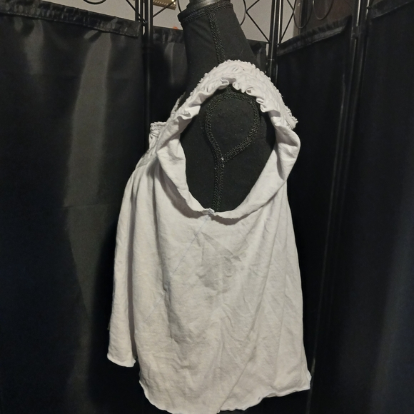 We The Free Soft Blue Ruffle Blouse Women's Size XS Cottage Core Coquette - Picture 5 of 8